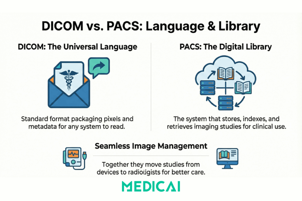dicom vs pacs differences