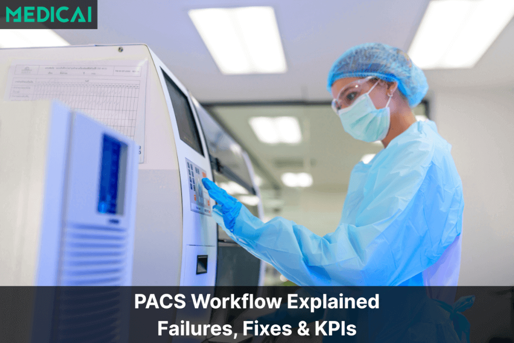 PACS Workflow: RIS PACS Workflow Diagram, PACS Workflow Manager, Failures, KPIs, and Trends